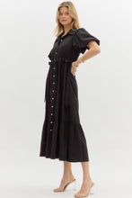 Load image into Gallery viewer, Bailey Button Up Midi Dress - Black