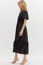Load image into Gallery viewer, Bailey Button Up Midi Dress - Black