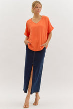 Load image into Gallery viewer, Blissful Basics V-Neck Top - Orange