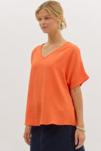 Load image into Gallery viewer, Blissful Basics V-Neck Top - Orange