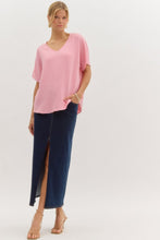 Load image into Gallery viewer, Blissful Basics V-Neck Top - Baby Pink *Regular & Curvy*