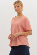 Load image into Gallery viewer, Blissful Basics V-Neck Top - Salmon