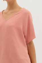 Load image into Gallery viewer, Blissful Basics V-Neck Top - Salmon
