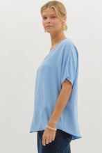 Load image into Gallery viewer, Blissful Basics V-Neck Top - Blue