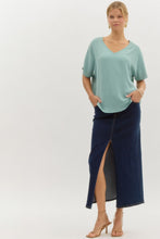 Load image into Gallery viewer, Blissful Basics V-Neck Top - Aloe *Regular & Curvy*