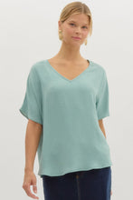 Load image into Gallery viewer, Blissful Basics V-Neck Top - Aloe *Regular & Curvy*