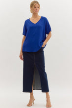 Load image into Gallery viewer, Blissful Basics V-Neck Top - Royal Blue *Regular & Curvy*