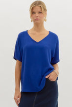 Load image into Gallery viewer, Blissful Basics V-Neck Top - Royal Blue *Regular & Curvy*