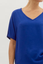 Load image into Gallery viewer, Blissful Basics V-Neck Top - Royal Blue *Regular & Curvy*