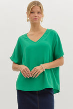 Load image into Gallery viewer, Blissful Basics V-Neck Top - Kelly Green *Regular & Curvy*