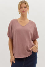 Load image into Gallery viewer, Blissful Basics V-Neck Top - Mocha *Regular & Curvy*