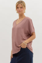 Load image into Gallery viewer, Blissful Basics V-Neck Top - Mocha *Regular & Curvy*