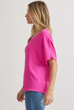 Load image into Gallery viewer, Blissful Basics V-Neck Top - Hot Pink *Regular & Curvy*