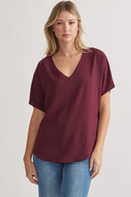 Load image into Gallery viewer, Blissful Basics V-Neck Top - Burgundy *Regular & Curvy*