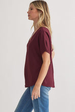Load image into Gallery viewer, Blissful Basics V-Neck Top - Burgundy *Regular & Curvy*