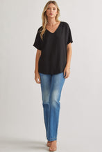 Load image into Gallery viewer, Blissful Basics V-Neck Top - Black *Regular & Curvy*