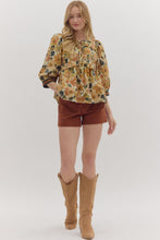 Load image into Gallery viewer, Abigail Floral Top - Caramel
