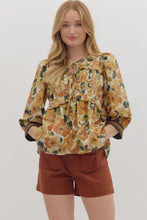 Load image into Gallery viewer, Abigail Floral Top - Caramel