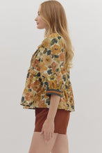 Load image into Gallery viewer, Abigail Floral Top - Caramel