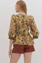 Load image into Gallery viewer, Abigail Floral Top - Caramel