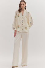 Load image into Gallery viewer, April Floral Embroidered Button Down - Ecru