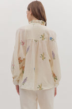 Load image into Gallery viewer, April Floral Embroidered Button Down - Ecru