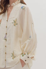 Load image into Gallery viewer, April Floral Embroidered Button Down - Ecru