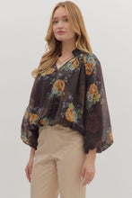 Load image into Gallery viewer, Alora Floral Top - Chocolate