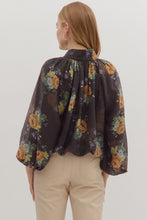 Load image into Gallery viewer, Alora Floral Top - Chocolate