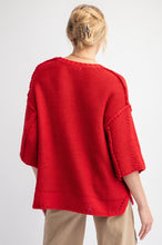 Load image into Gallery viewer, Brielle Knitted Boxy Sweater - Scarlet