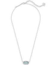 Load image into Gallery viewer, Kendra Scott Elisa Silver Pendant Necklace in Light Blue Illusion