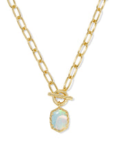 Load image into Gallery viewer, Kendra Scott Daphne Gold Chain Necklace in White Opalescent Resin