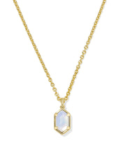 Load image into Gallery viewer, Kendra Scott Hallie Gold Short Pendant Necklace in Opalite Illusion