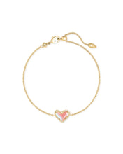 Load image into Gallery viewer, Kendra Scott Ari Heart Gold Chain Bracelet in Dichroic Glass