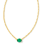 Load image into Gallery viewer, Kendra Scott Cailin Gold Pendant Necklace in Green Crystal