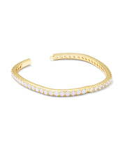 Load image into Gallery viewer, Kendra Scott Chandler Gold Bangle Bracelet in White Opalite Mix