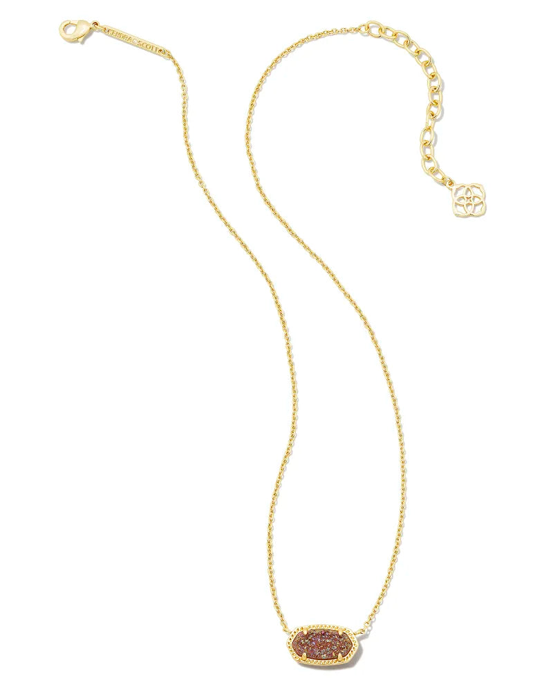 Elisa Gold Pendant Necklace in Red Berry