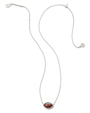 Load image into Gallery viewer, Kendra Scott Football Silver Short Pendant Necklace in Orange Goldstone