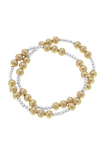 Load image into Gallery viewer, Canvas Kimber Ball Bead Stretch Bracelet Stack in Two Tone