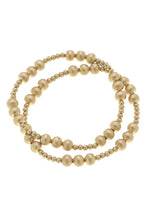 Load image into Gallery viewer, Canvas Kimber Ball Bead Stretch Bracelet Stack in Gold
