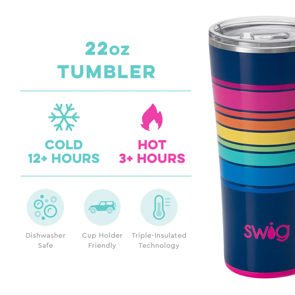 Swig Life Travel Mug with Handle - Electric Slide Insulated Stainless Steel - 22oz - Dishwasher Safe with A Non-Slip Base