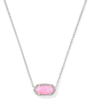 Load image into Gallery viewer, Kendra Scott Elisa Silver Short Pendant Necklace in Carnation Kyocera Opal