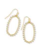 Load image into Gallery viewer, Kendra Scott Elle Gold Open Frame Drop Earrings in White Crystal