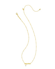 Load image into Gallery viewer, Kendra Scott Mama Gold Crystal Short Pendant Necklace in White CZ