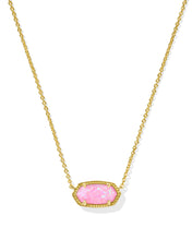 Load image into Gallery viewer, Kendra Scott Elisa Gold Short Pendant Necklace in Carnation Kyocera Opal