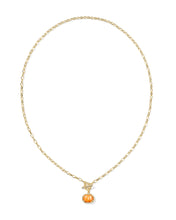 Load image into Gallery viewer, Kendra Scott Pumpkin Gold Link and Chain Necklace in Orange Mother of Pearl