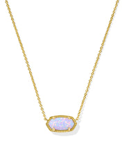 Load image into Gallery viewer, Kendra Scott Elisa Gold Short Pendant Necklace in Lilac Kyocera Opal