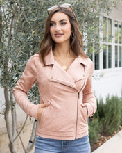 Load image into Gallery viewer, Grace & Lace Move Free Leather Like Moto Jacket - Blush
