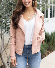 Load image into Gallery viewer, Grace & Lace Move Free Leather Like Moto Jacket - Blush