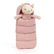 Load image into Gallery viewer, Jellycat Sleeping Bag Snuggler Cat